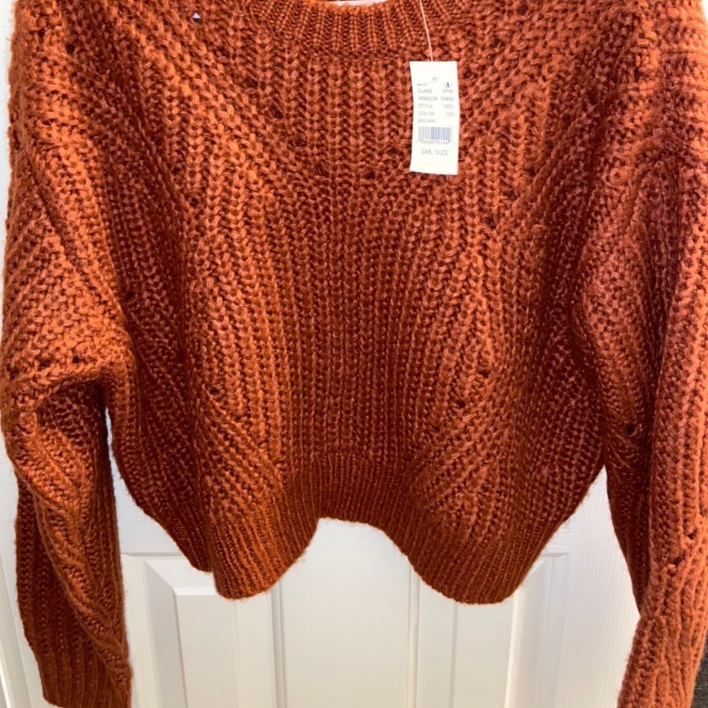 SOLD Kendall & Kylie orange pacsun cropped sweater - Picture 3 of 5